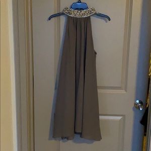Gray/purple beaded neck dress